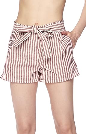striped paperbag shorts