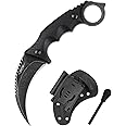 JXE JXO Claw Knife - Full Tang 420HC Steel Blade, Non-Slip G10 Handle (8.6" Length with Sheath)