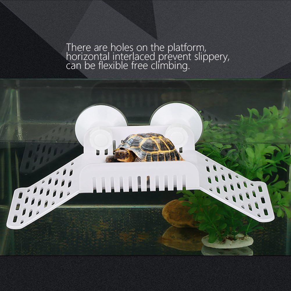 Turtle Basking Platform, Floating Reptile Resting and Feeding Station with Suction Cups for Small Aquatic Turtles Frogs - Image 3