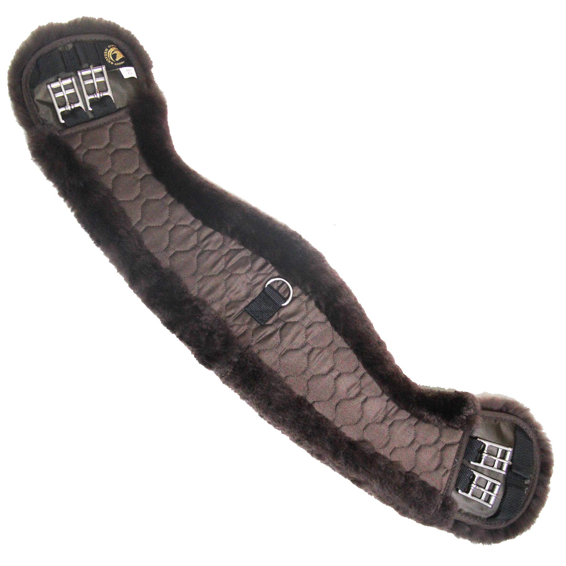 Merauno® Lambswool Moon Saddle Girth Short Girth Dressage Girth made of quality Merino Lambswool, special anatomical shape for better slip resistance. Colour: natural, black, brown, gray