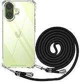 BEIMEITU Strap Case for iPhone 17 Crossbody Rope, Women Anti-Shock Cover with Adjustable Neck Cord Strap,Transparent Clear PC Lanyard Phone Case for iPhone 17 Summer