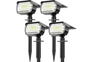 LANSOW Solar Spot Lights Outdoor, [4 Pack/57 LED] 2-in-1 Solar Landscape Spotlights, 3 Modes IP65 Waterproof Dusk to Dawn Solar Powered Flood Wall Lights for Outside Yard Garden Pathway(Cool White)