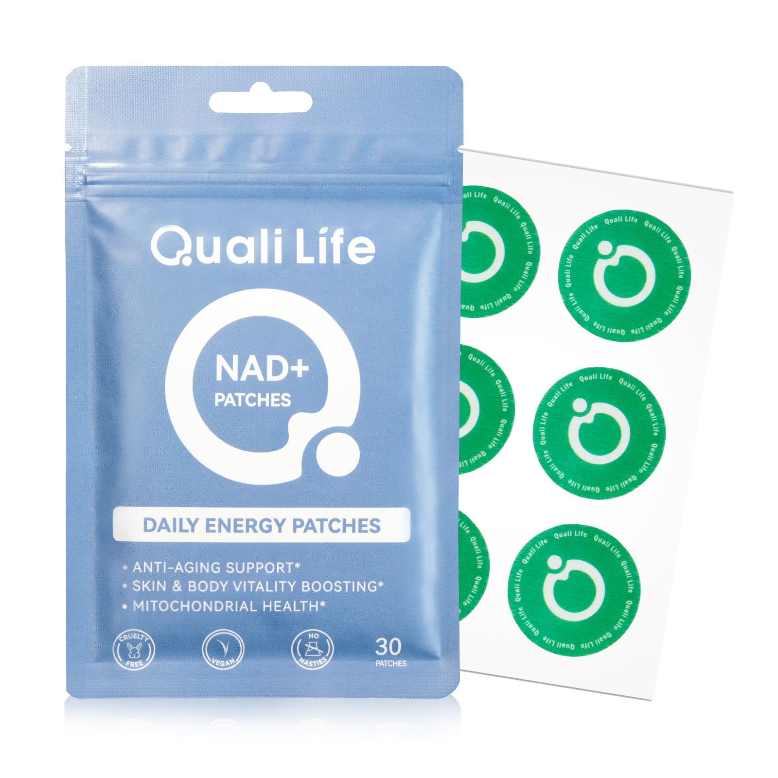 NAD+Patches for Women & Men, NMN Patch for Anti-Aging and Energy, Advanced with CoQ10, Nicotinamide, Biotin, 30 Days Supply