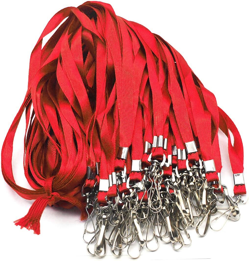 Lanyards for Id Badges Bulk Flat Lanyard for ID Name Tags and Badge Holders, Black, 100 Pack - Image 4