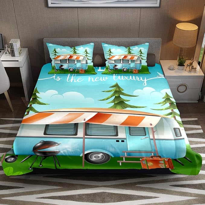 Juego de cama de 3 piezas con funda de edredón y funda de almohada para