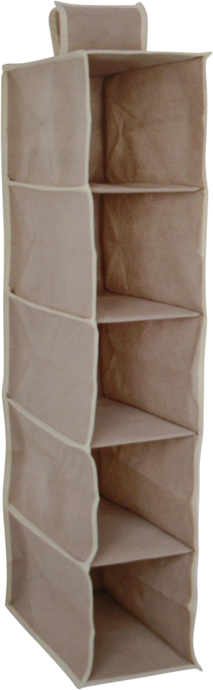 GUTE LINES Hanging Storage 5 Section Hanging Garment Organiser,for Clothing, Sweaters, Shoes, Accessories (H70 X 15 X 30cm, Gray-Brown)