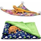 Mechpia Bearded Dragon Tank Accessories, Reptile Bedding Hammock Soft Fabric Warm Sleeping Pillow with Cover Substrate for Bearded Dragon Leopard Gecko Lizard