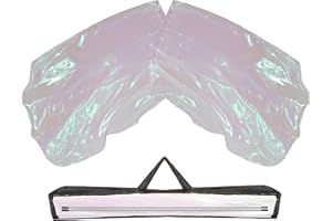 Baisdan 55" Worship Flags for Teenager, Praise Dance Flags for Beginner, Flags with Flexible Rods & Carrying Bag, 2 Pack, White