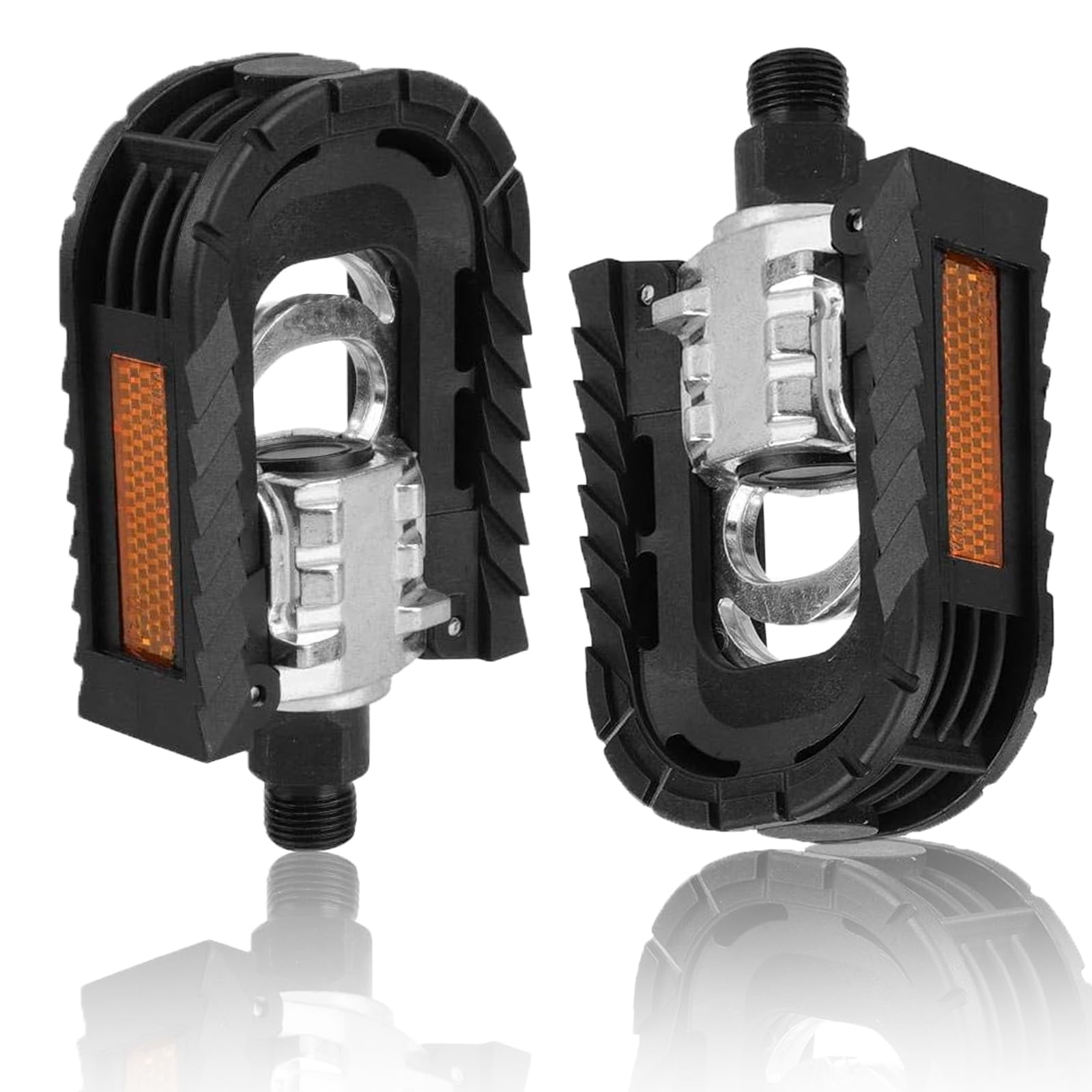 Auptiz Bike Pedal, 9/16 inch, Aluminium Alloy, Mountain Bike & Folding Bike, 1 Pair with Reflectors