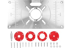 Router Table Insert Plate Aluminum Trimming Machine Engraving Flip Board with 4 Rings for Woodworking Honelife