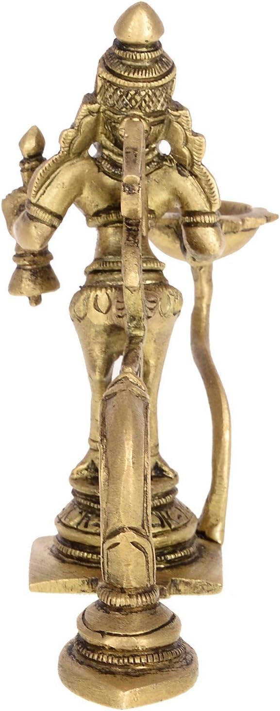 Purpledip Rare and Unique Pure Brass Brahma Aarti Deepak (10224), Brown, Standard - Image 3
