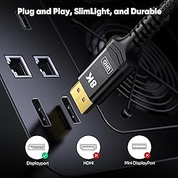 Capshi 2 Pack VESA Certified 1.4 DisplayPort Cable