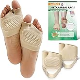 TASZOOS Metatarsal Pads for Women & Men - Non-Slip Ball of Foot Cushion for Morton's Neuroma, Pain Relief, Metatarsalgia - Thickened Foot Pads for Walking, Standing, Running - 2 Pair (Large)