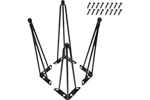 Home Soft Things Hairpin Metal Table Legs 20 Inch Legs for Furniture Coffee Bench Dining End Industrial Table Desk Set of 4 with Black Screws Adjustable Cushion Floor Protectors, 20"