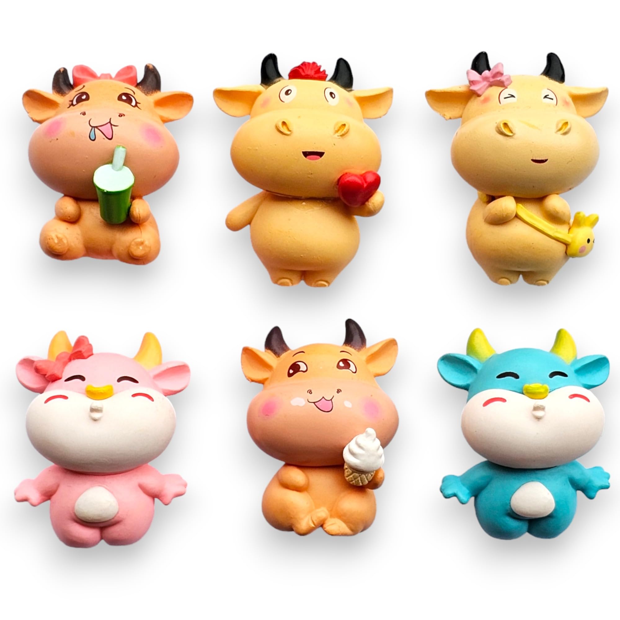 Fridge Magnets, Cute Fun Decorative Magnets, Farm Animals, Cute Animals, Flower, Marine, Icecream Fridge Magntes (Cute Cows)