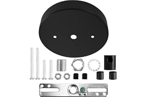 S SANGLE SOPFFY Sangle Sopffy Pendant Light Canopy Kit, 4.7 Inches Ceiling Lighting Canopy Kit with All Mounting Hardware Modern Chandelier Ceiling Plate Cover for Pendant Lighting Fixtures, Black (Black)