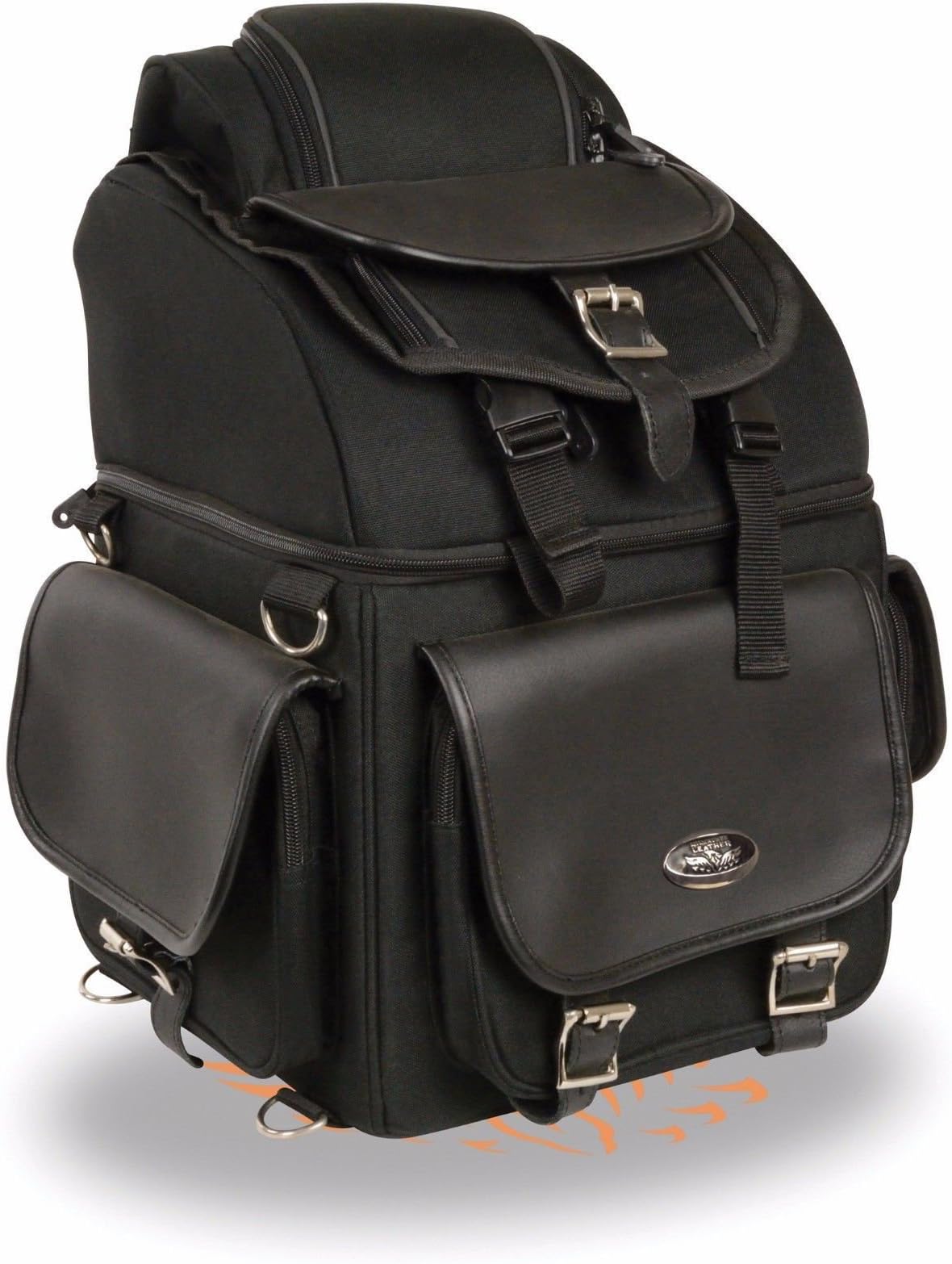 Motorcycle Large Sissy BAR Bag Luggage W/5 Outer Pockets UV/Water RESTNT Textile