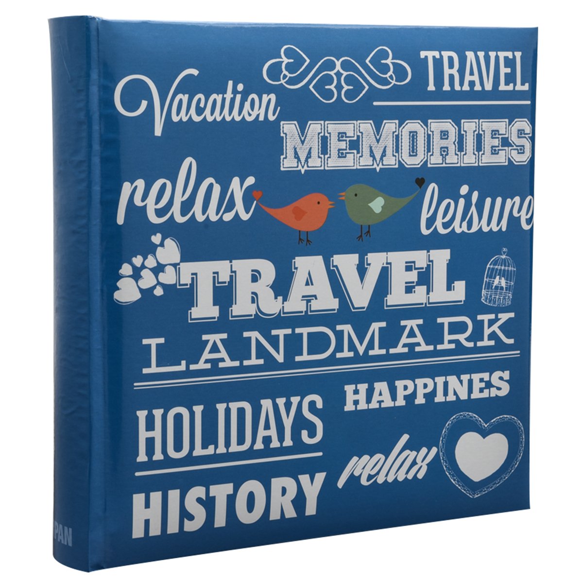 ARPAN Large Photo Album 6x4 200 Photos Slip In Blue Memo Book with Index Pages and CD/DVD Pocket, Travel Memories Album with Memo Writing Space