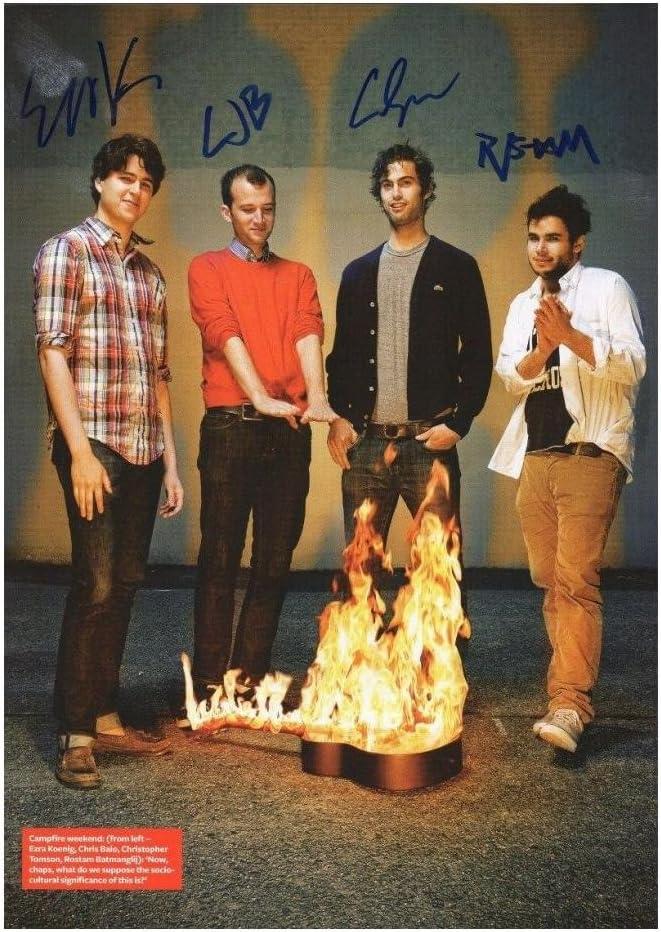 Vampire Weekend Autographed Signed 21cm x 29.7cm A4 Photo Poster