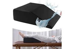 BALAPET 100% Waterproof Massage Bolsters for Under Leg for Comfort Enhancement, Leg Elevation Pillow Wedge Pillow for Massge Table, Supportive Foam Leg Pillow for Beauty Salon Sleeping, Black