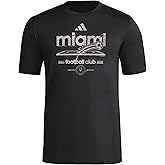 Adidas Mens Inter Miami Cf Vintage World Pre-Game Short Sleeve T-Shirt