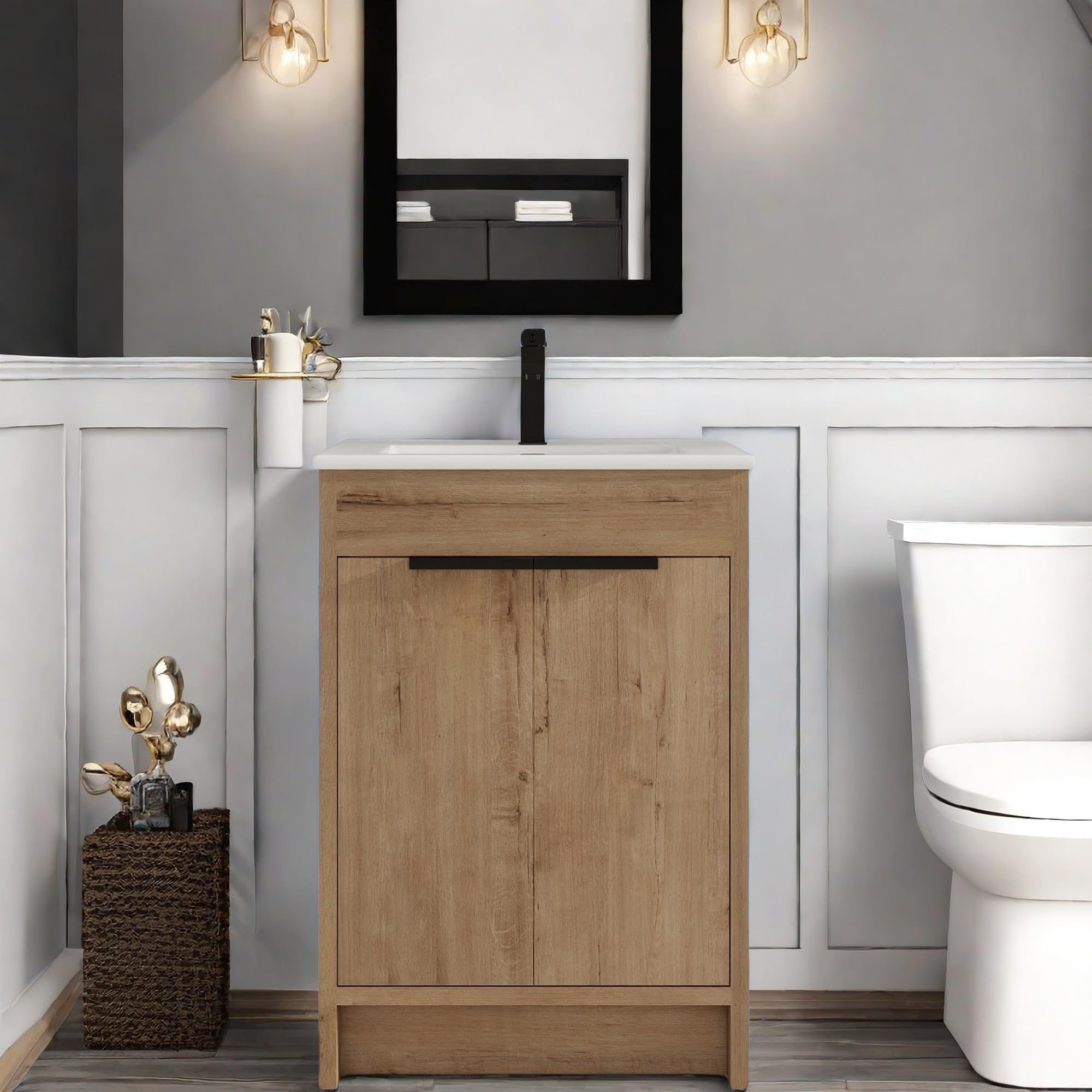 ChicFurnit Bathroom Vanity,36" W Wall-Mounted Bathroom Vanity with ...