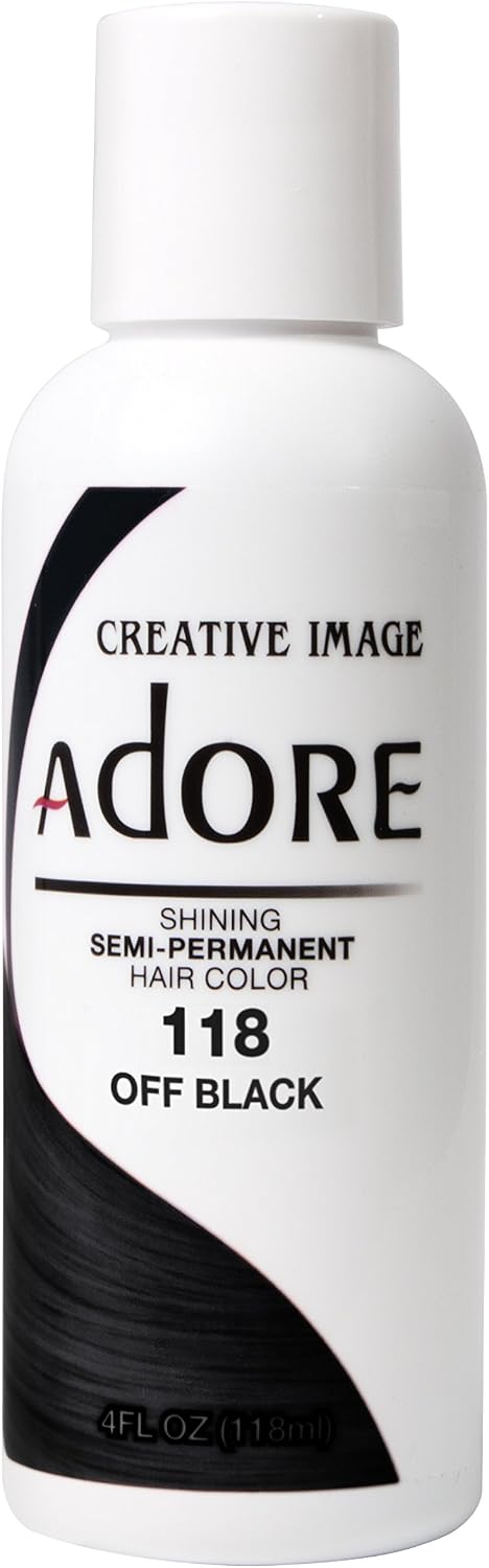 Adore Shining Semi Permanent Hair Colour, 118 Off Black, 118 ml (Pack of 1)