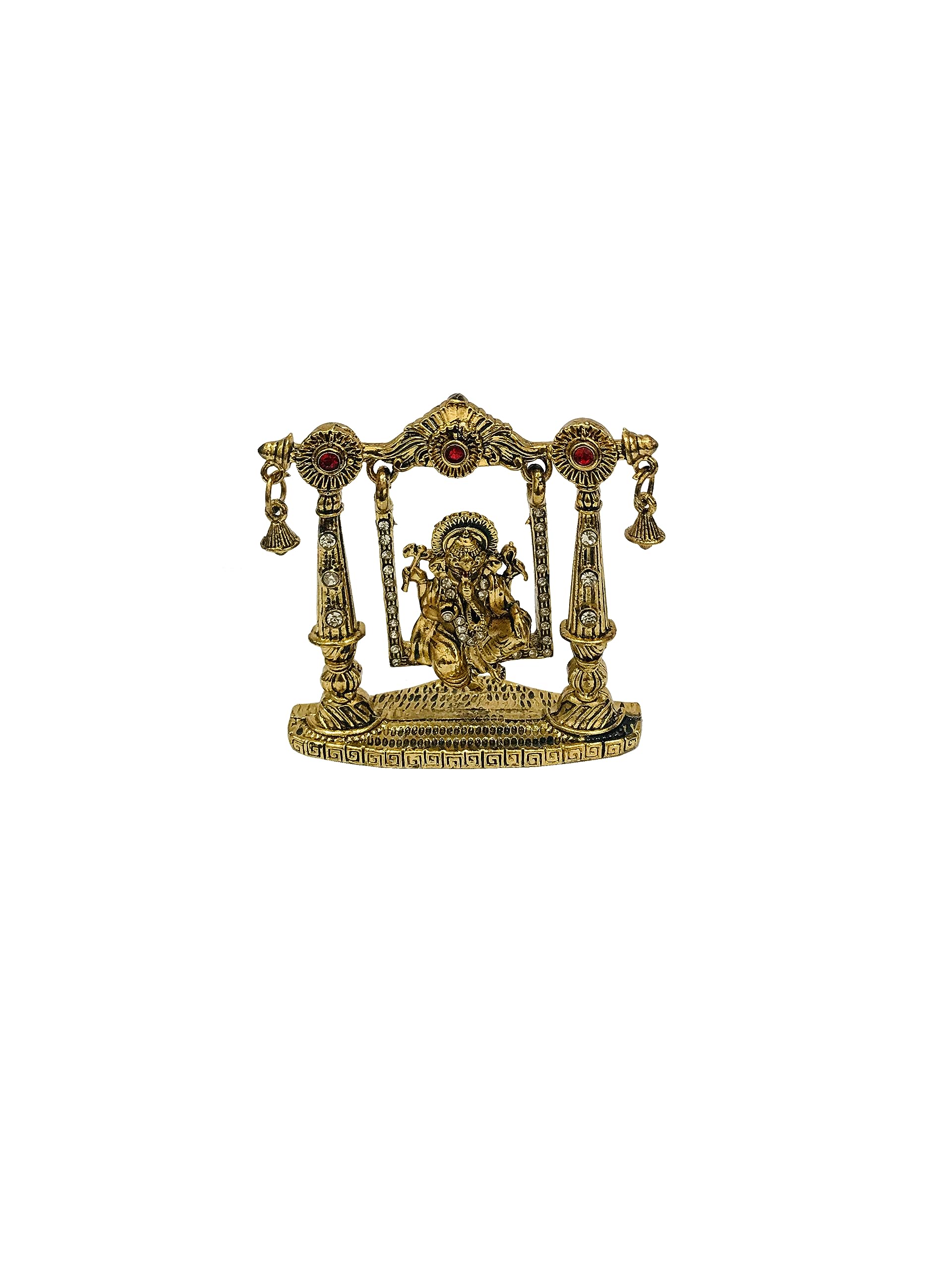 Ganesha Car Hanging Car Dashboard Lord Ganpati car Hanging Ornament Housewarming Wealth Prosperity Sculpture Decor for Business Home Size - 3 inch