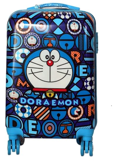 EXCLUSIVE FASHION LUGGAGE Boys 20-inch Snow Bross 230 Degree Rotating Printed Pattern Non-Breakable Blue Trolley Bag
