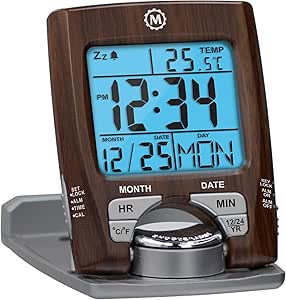 Amazon.com: Marathon CL030023WD Travel Alarm Clock with Calendar