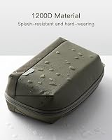 Inateck Electronics Organizer Travel Case Olive Large 180° Open 1200D view 6