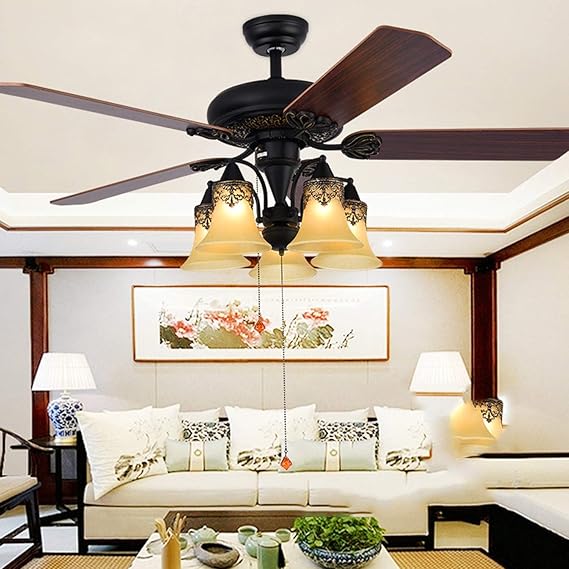 BDHBB Deckenventilator mit Beleuchtung, Urlaub auf dem Bauernhof