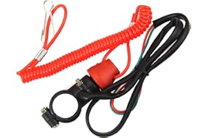 ZOOKOTO Kill Stop Switch for Motorcycle Boat Outboard Engine Motor 22mm 7/8" with Tether Lanyard Cord