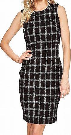 calvin klein plaid sheath dress