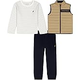 Nautica baby-boys 3 Pc Puff Vest Pant Set