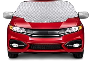 Gintenco Car Windshield Snow Cover, Frost Ice Windscreen Covers with Magnetic Edges, 4 Layers Thickness Snow Protector Covers