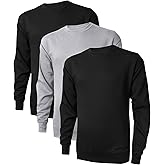 Little Beauty 3 Pack Crewneck Sweatshirts Long Sleeve Pullover Sweatshirts for Men Lightweight Casual Top S-3XL