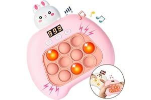 WDEBAY Pop Pro Toy Fidget Kids Fast Push Game Toys| Make It Light up Handheld Board Console| Toys for Ages 3 4 5-7 Year Old Girls and Boys Birthday Gifts| 3 4 5 6 7 Years Old Girl Gifts for Teen(Rabbit)
