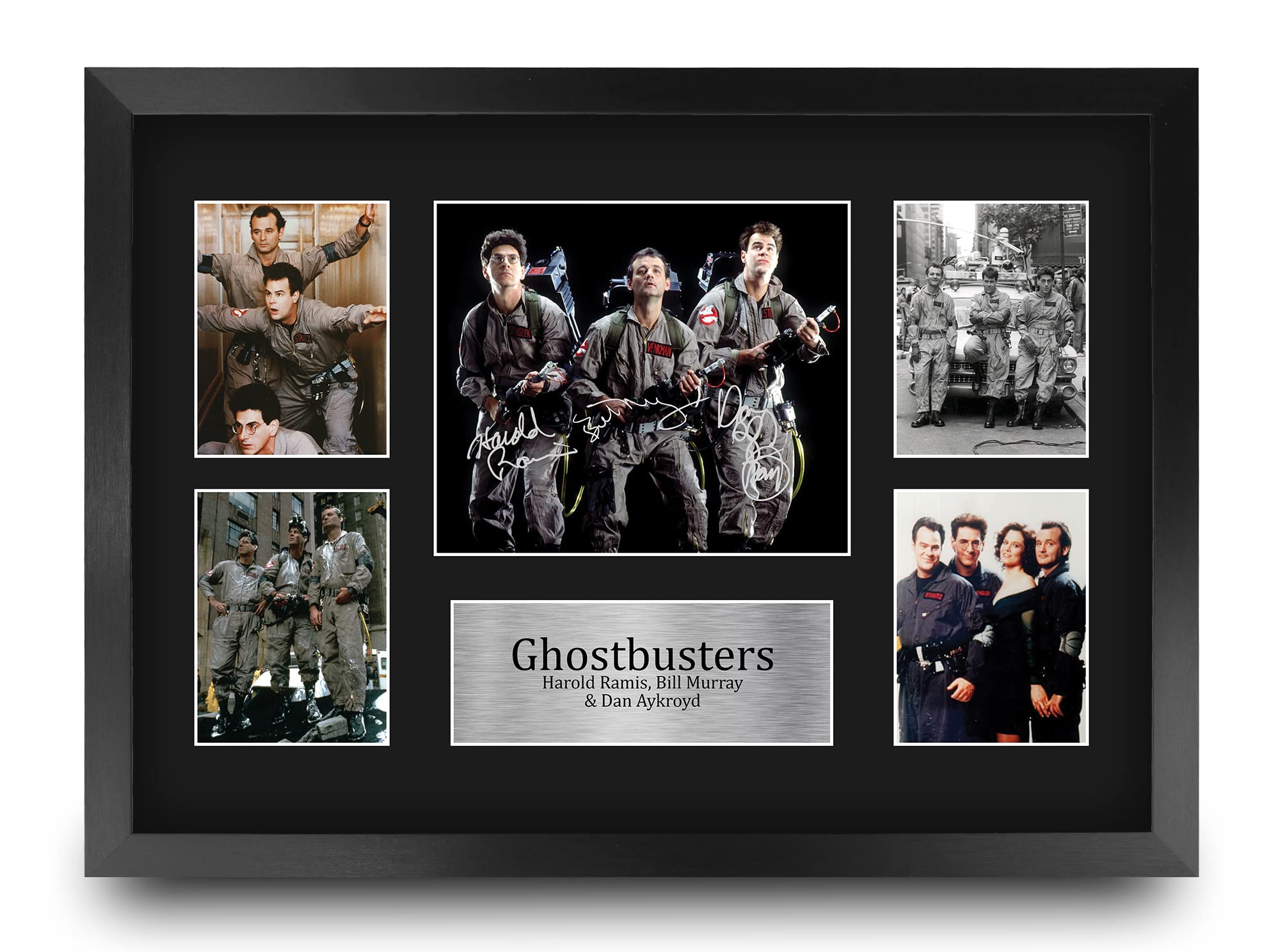HWC Trading FR A3 Ghostbusters Gifts Printed Signed Autograph Presentation Display Montage for Movie Memorabilia Fans - A3 Framed