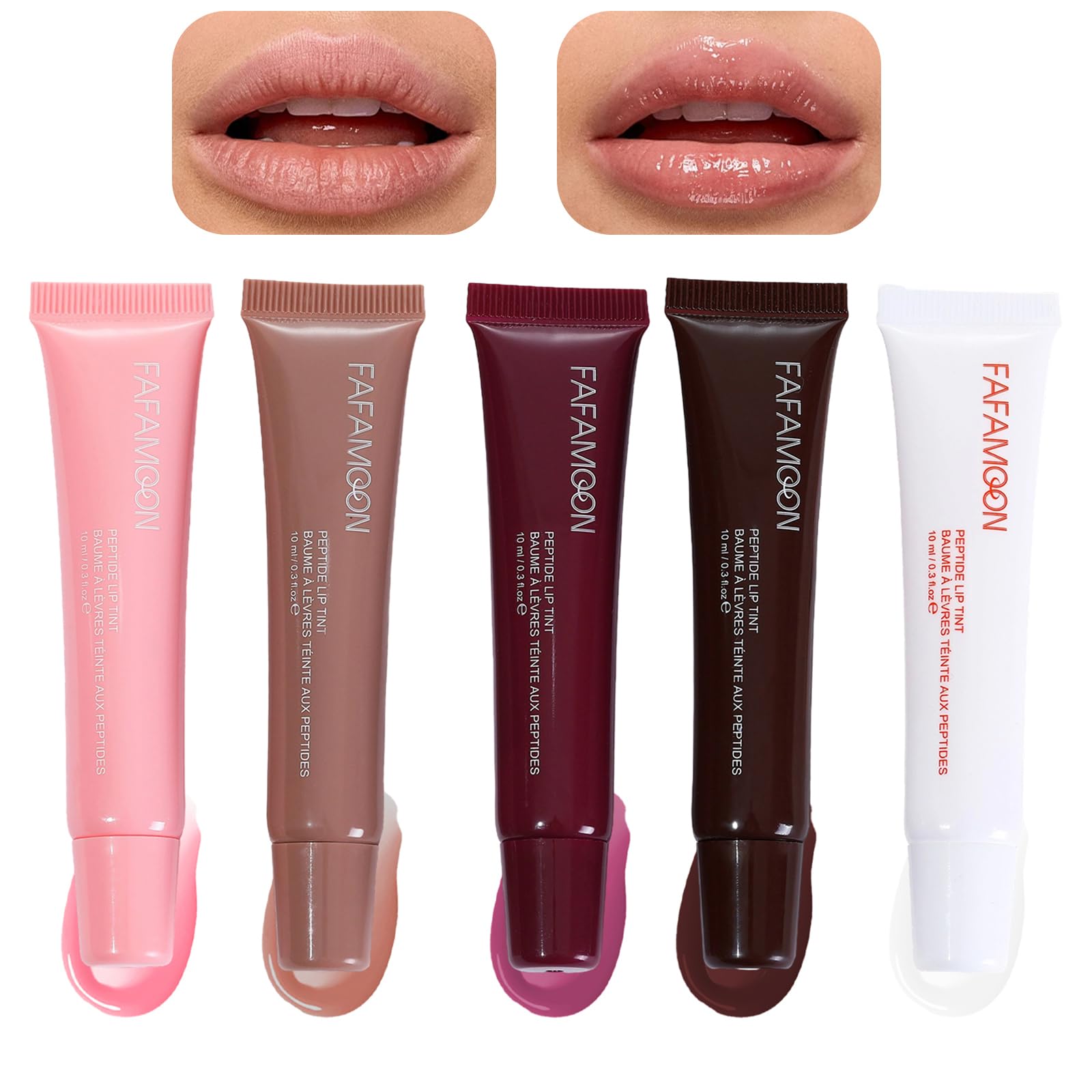 Mrettick 5 Colors Hydrating Lip Gloss, Shiny Jelly Lip Plumping Lip Balms, Long Lasting Nourishing Non-sticky Fresh Clear Smooth Lip Care