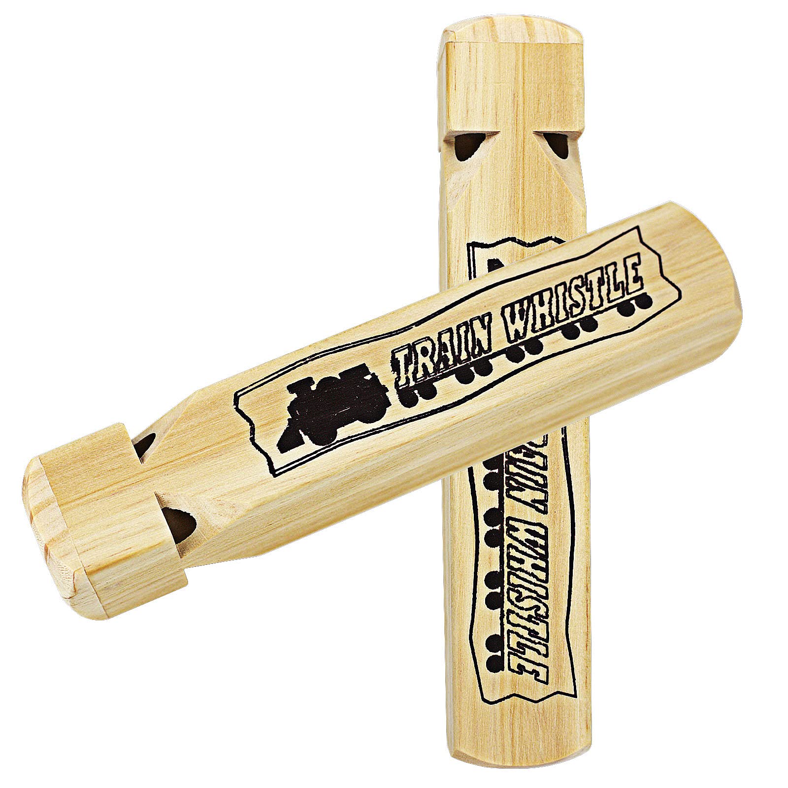 Steam Traditions - Wooden Train Locomotive Whistle with 4 Tones, 2 Pack Kids Train Toy Whistle