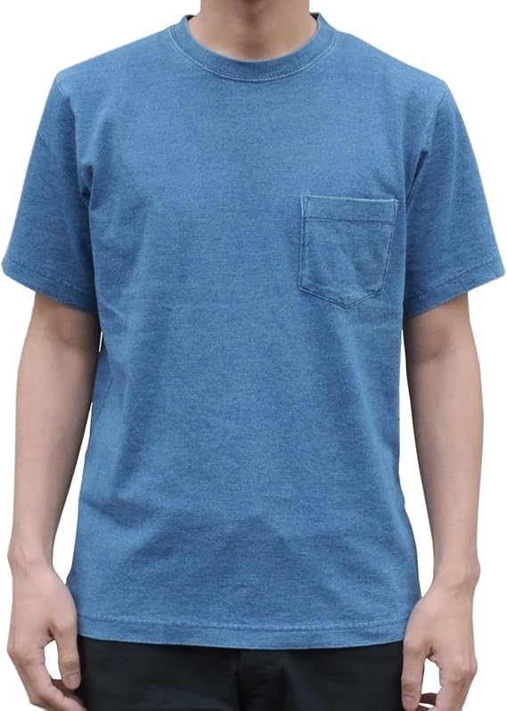 Amazon インディゴ 半袖 ｔシャツ ポケット付 デニム ウォッシュ メンズ Tシャツ カットソー 通販