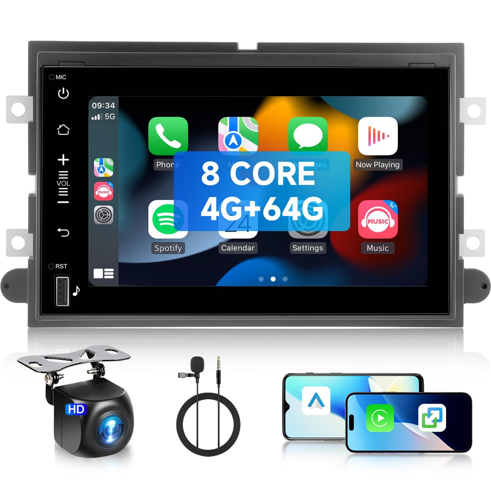 Photo 1 of [8 CORE 4G+64G] Car Radio for Ford F150/F250/F350 2004-2014 with Wireless Carplay/Android Auto, 7 Inch Android 13 IPS Touch Screen Car Stereo, Bluetooth, GPS, WiFi, SWC, DSP + Backup Camera