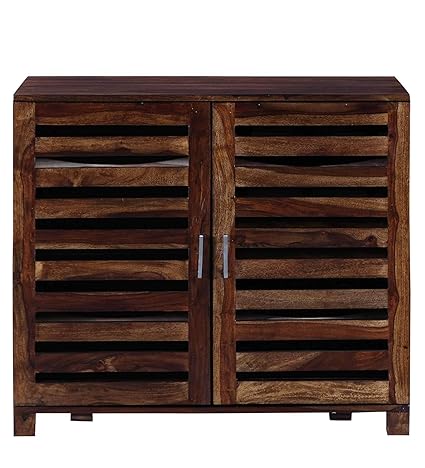 Sencillo Solid Wood Home Bar Furniture Bar Cabinet Wine Cabinet in Walnut Finish by Made Wood