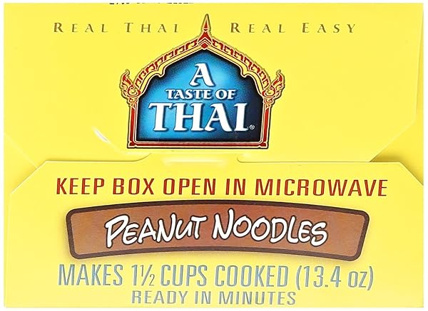 A TASTE OF THAI PEANUT NOODLES – 5.25OZ SINGLE PACK HEAT & EAT INSTANT NOODLES FLAVORED WITH CLASSIC THAI SAUCE | GLUTEN-FREE | IDEAL VEGAN MEAL | PERFECT SIDE FOR CHICKEN FISH & MEAT ENTREES