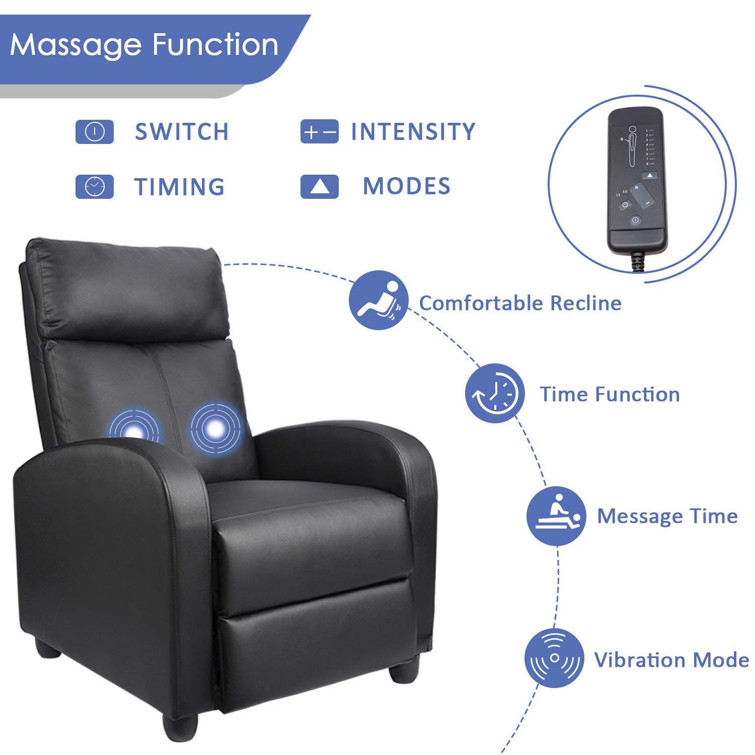 Mua Homall Recliner Chair Padded Seat Massage PU Leather for Living