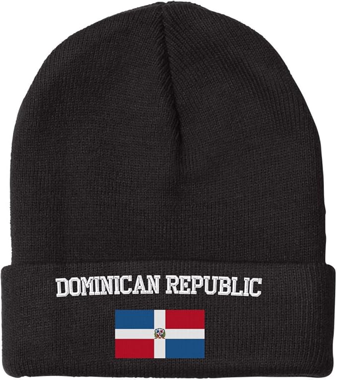 Fastasticdeal Dominican Republic Flag Embroidered Beanie