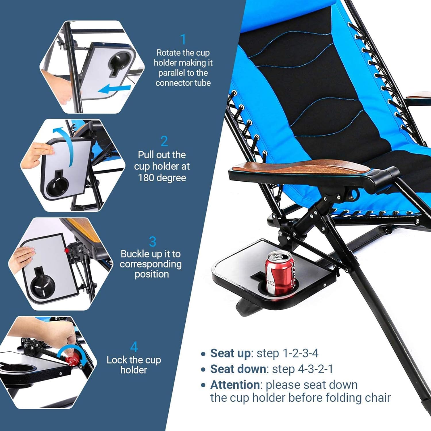 OT QOMOTOP Zero Gravity Lounge Chair, Oversize XL Padded 