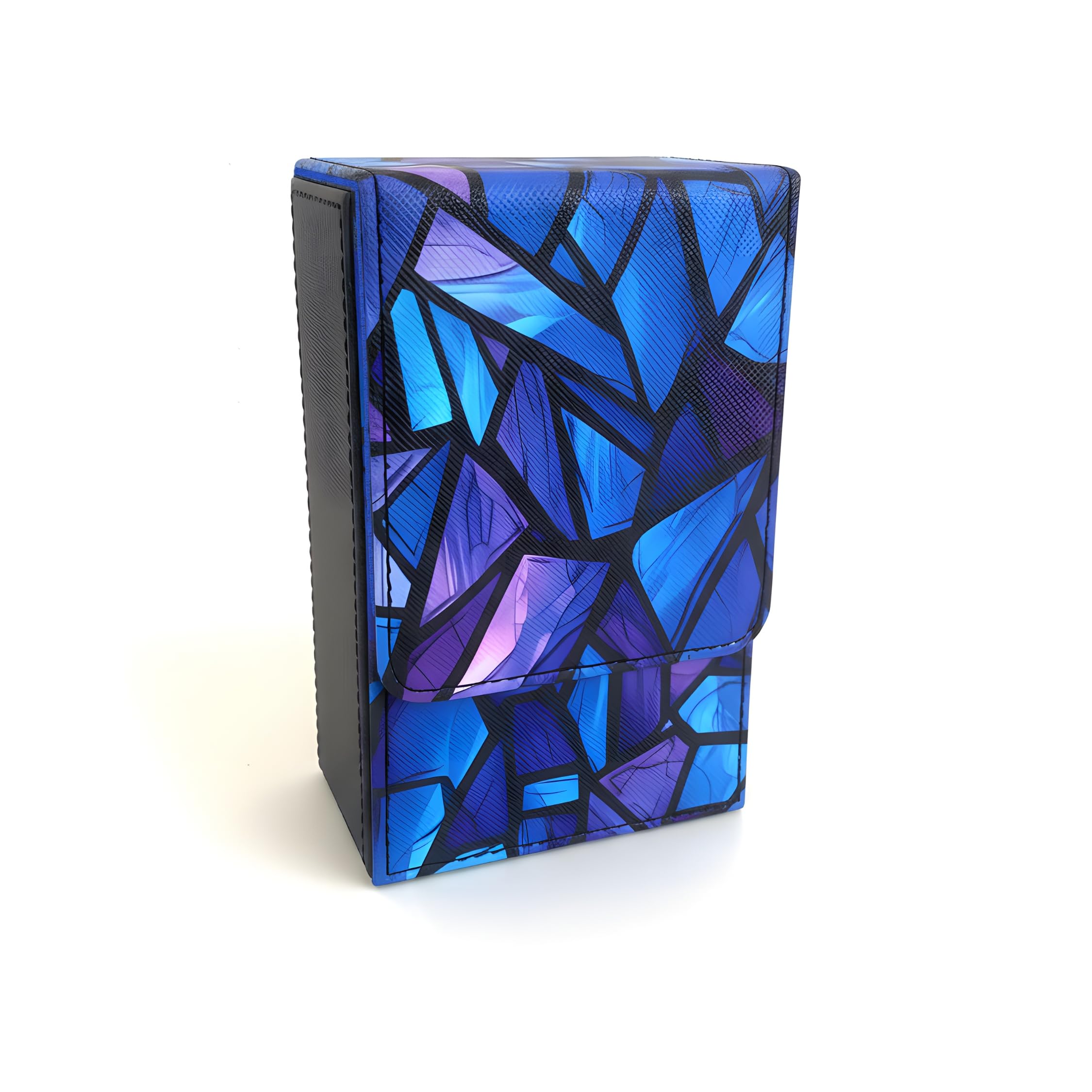 Boltquan Tarot Card Holder with Blue Interior – Fold-Top Case with Magnetic Lid Closure – Fits Standard Tarot Decks – Outer Dimensions 5.39 x 3.38 x 2 Inches (Prismara)