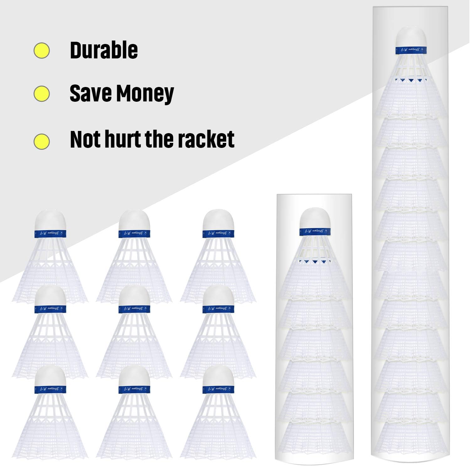 Nylon Badminton Shuttlecocks High Speed Badminton Birdies Sports Training Badminton Balls for Indoor and Outdoor Sports, White (48 Pieces) : Sports & Outdoors